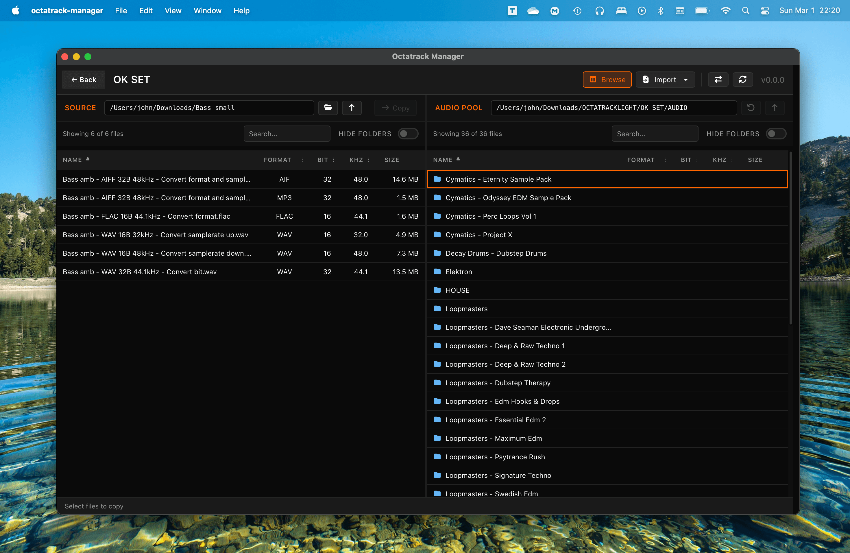 Audio Pool interface