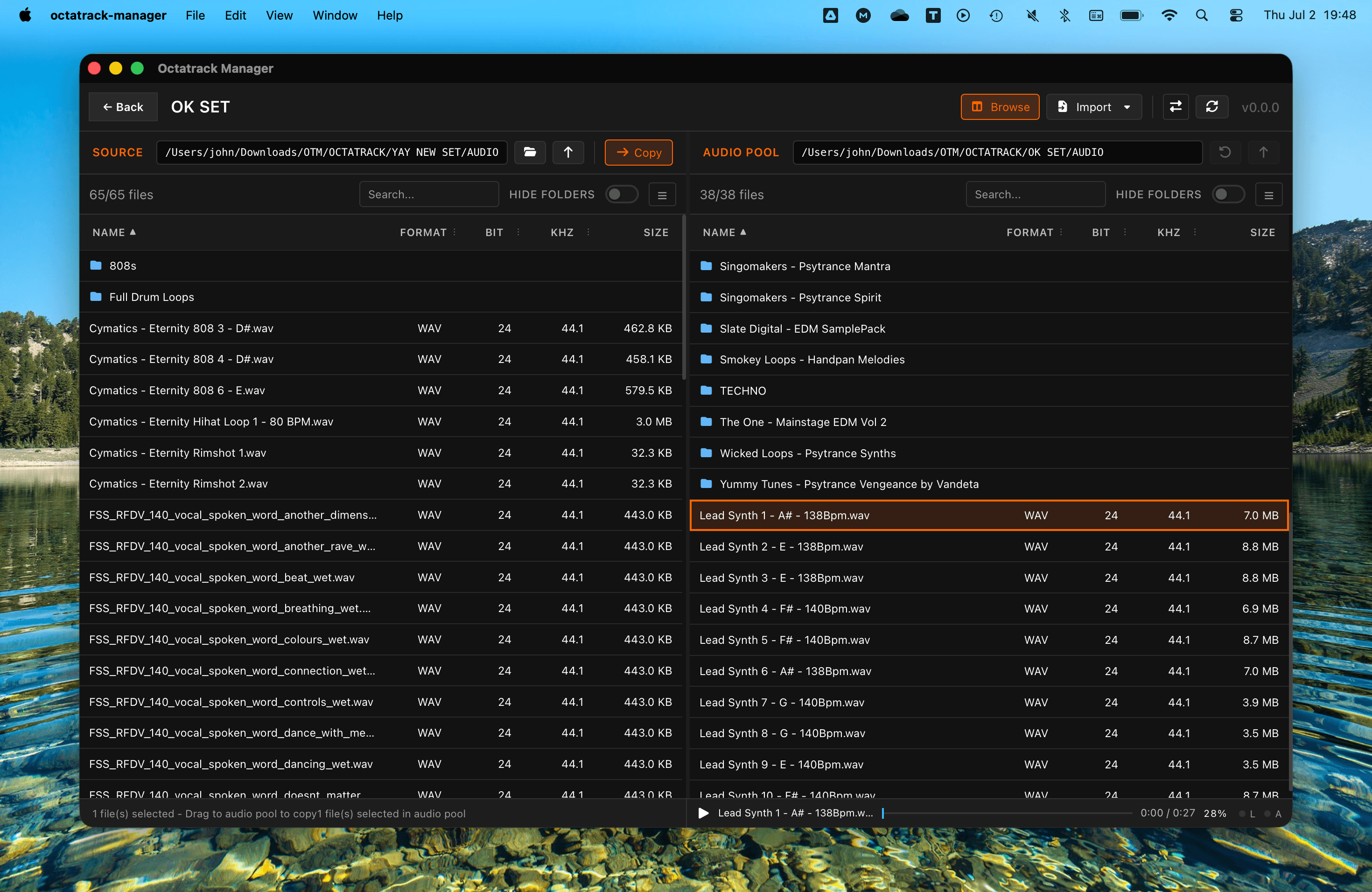 Audio Pool interface