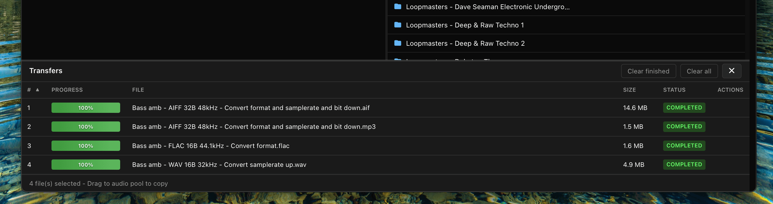Audio Pool conversion