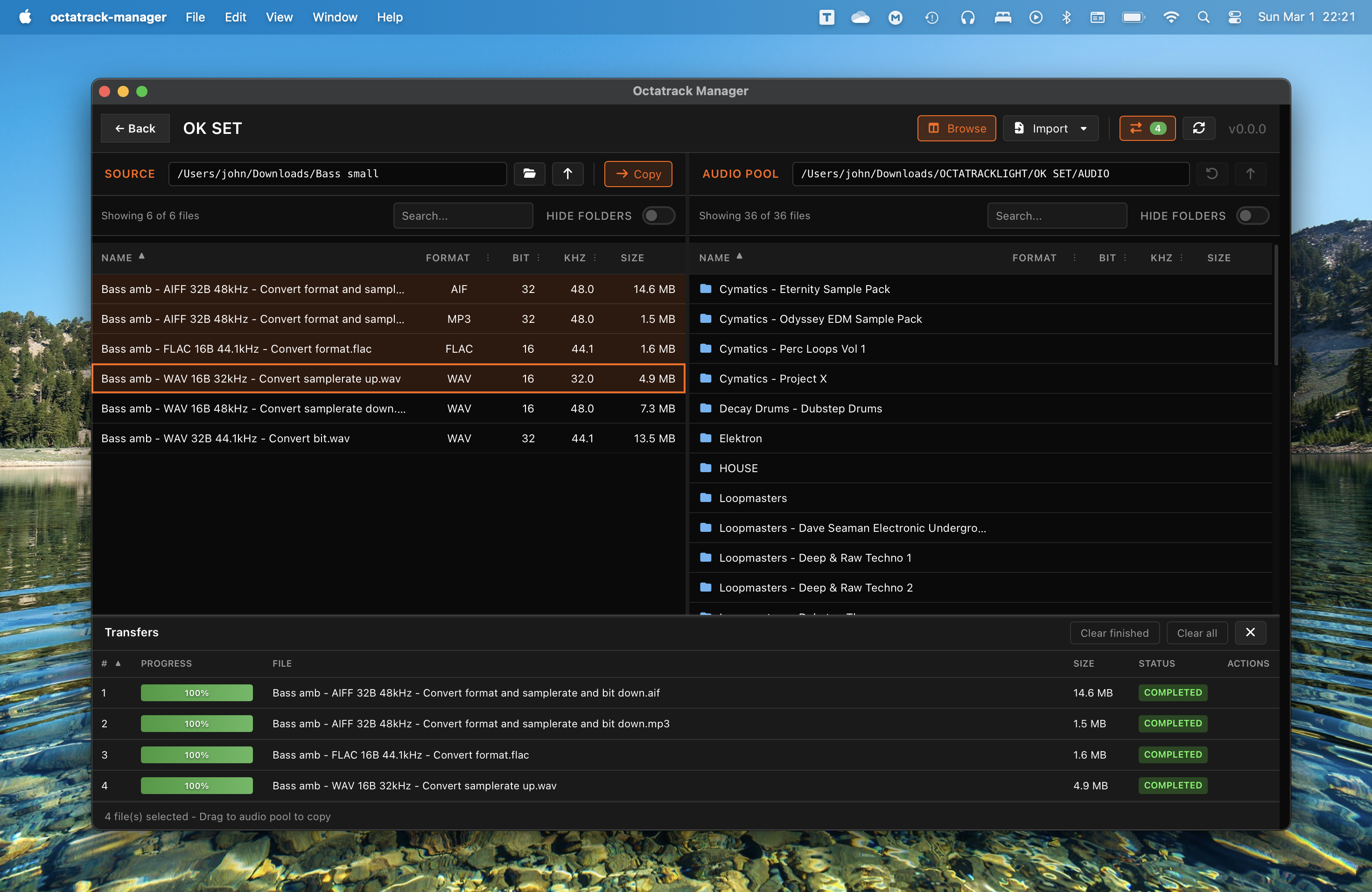 Audio Pool conversion