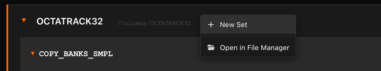 Location header context menu