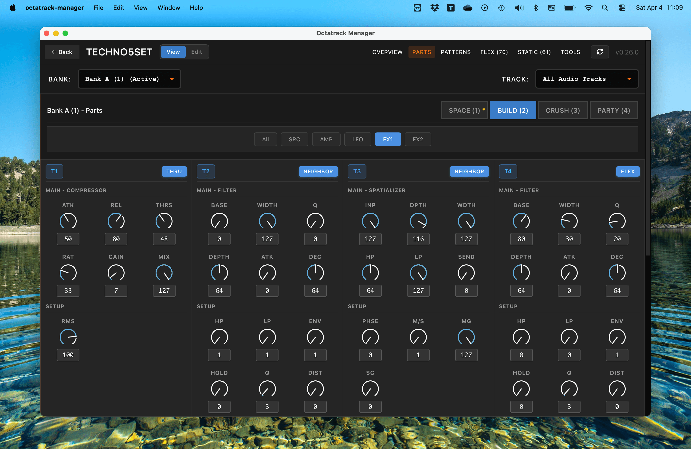 Parts Editor - FX page
