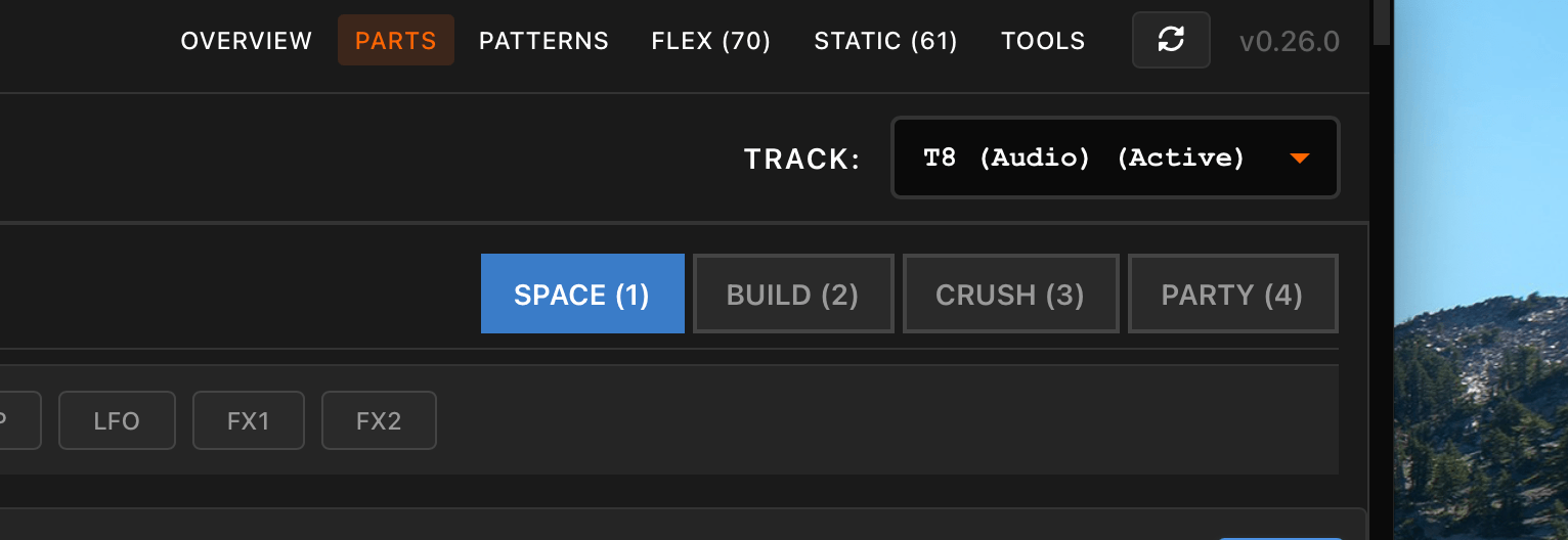 Project details part selector