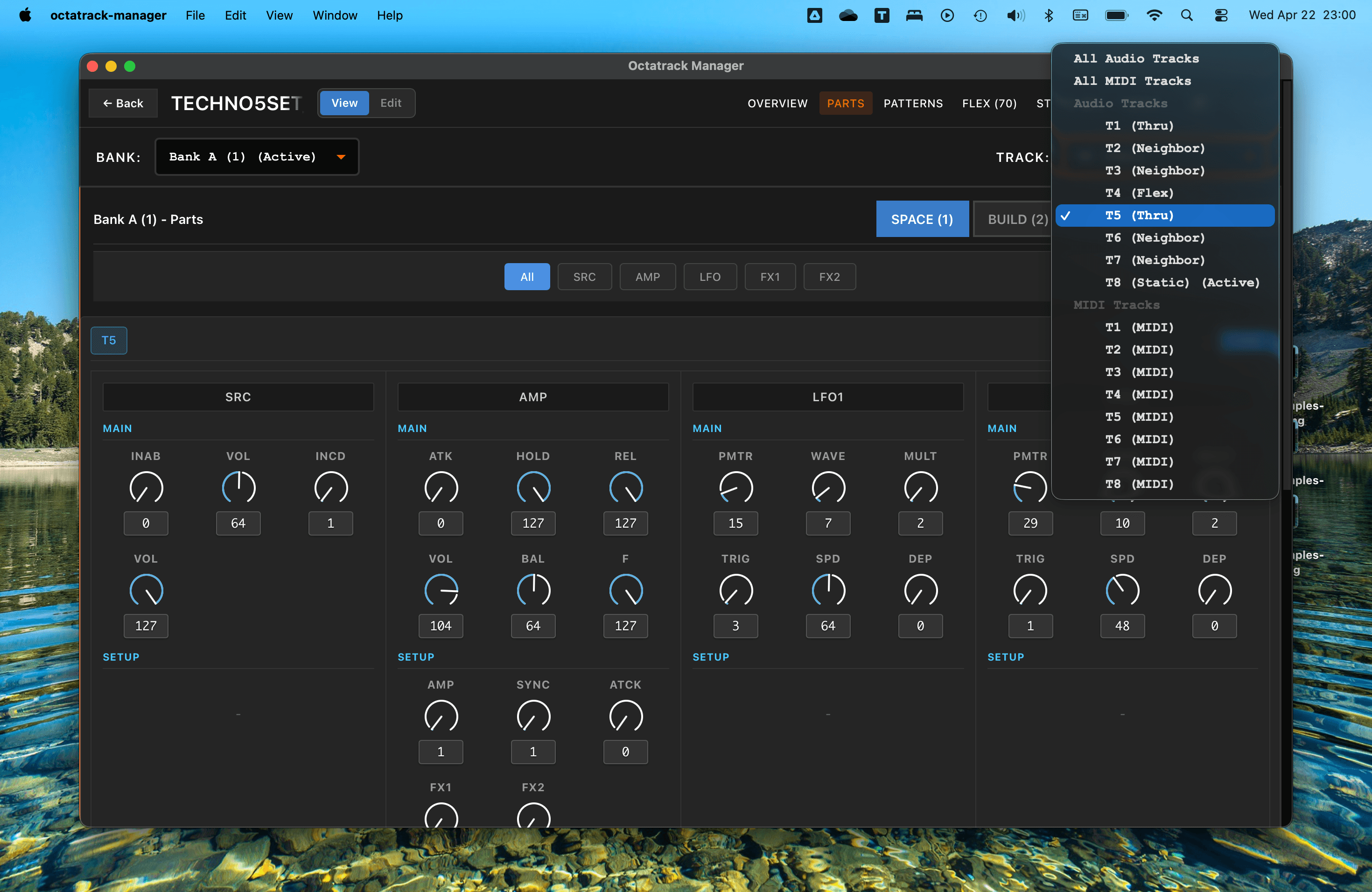Project details track selector