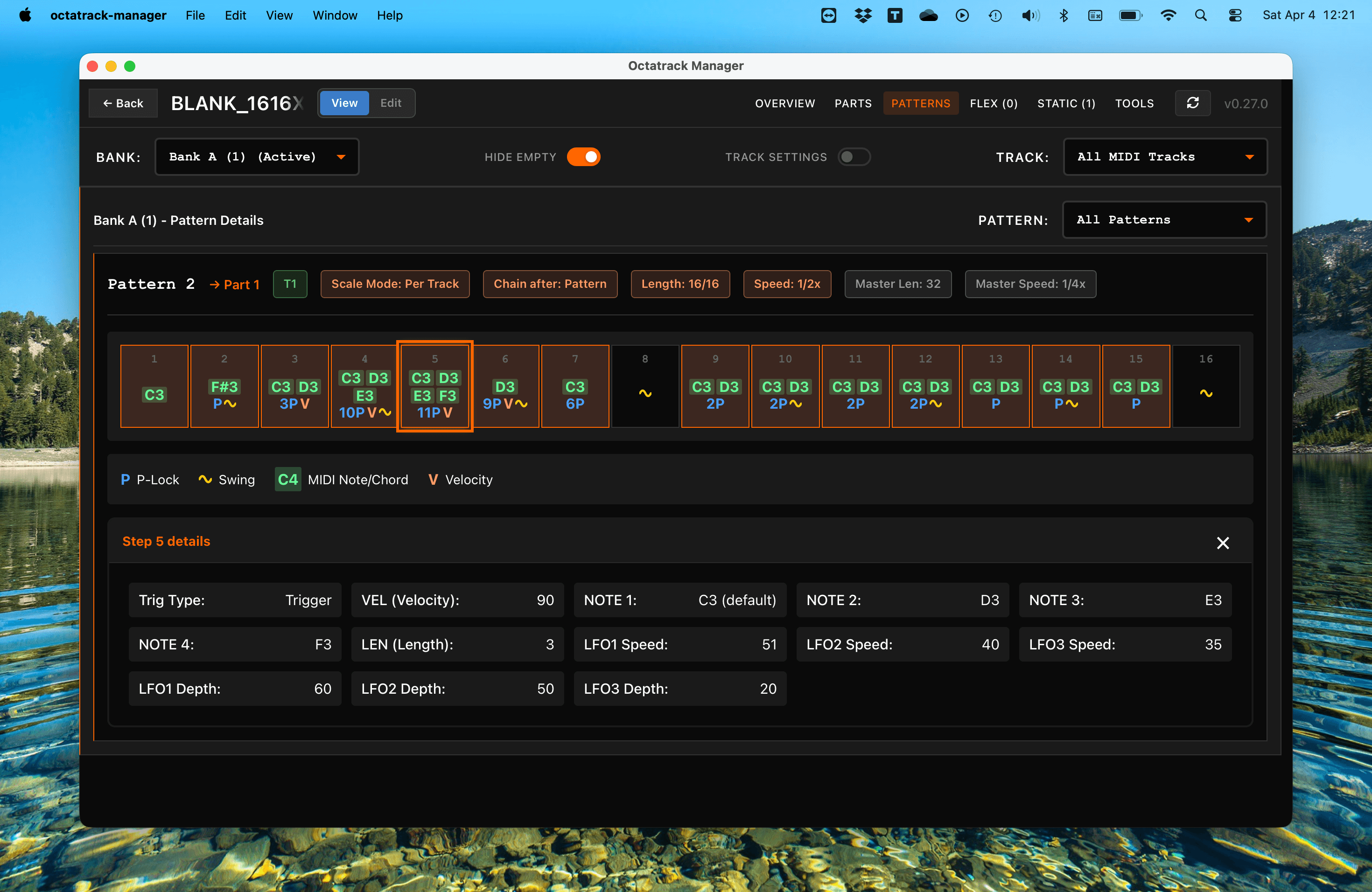 Patterns - MIDI Tracks detail