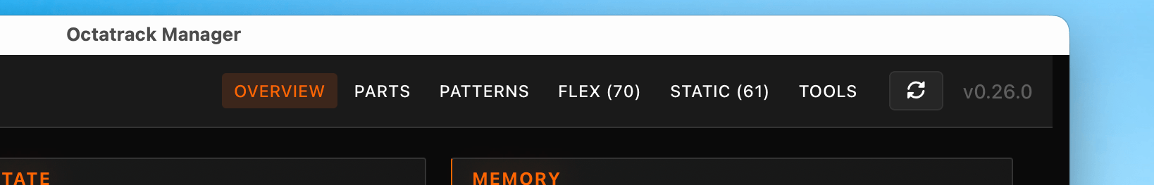 Project Detail - Menu tabs