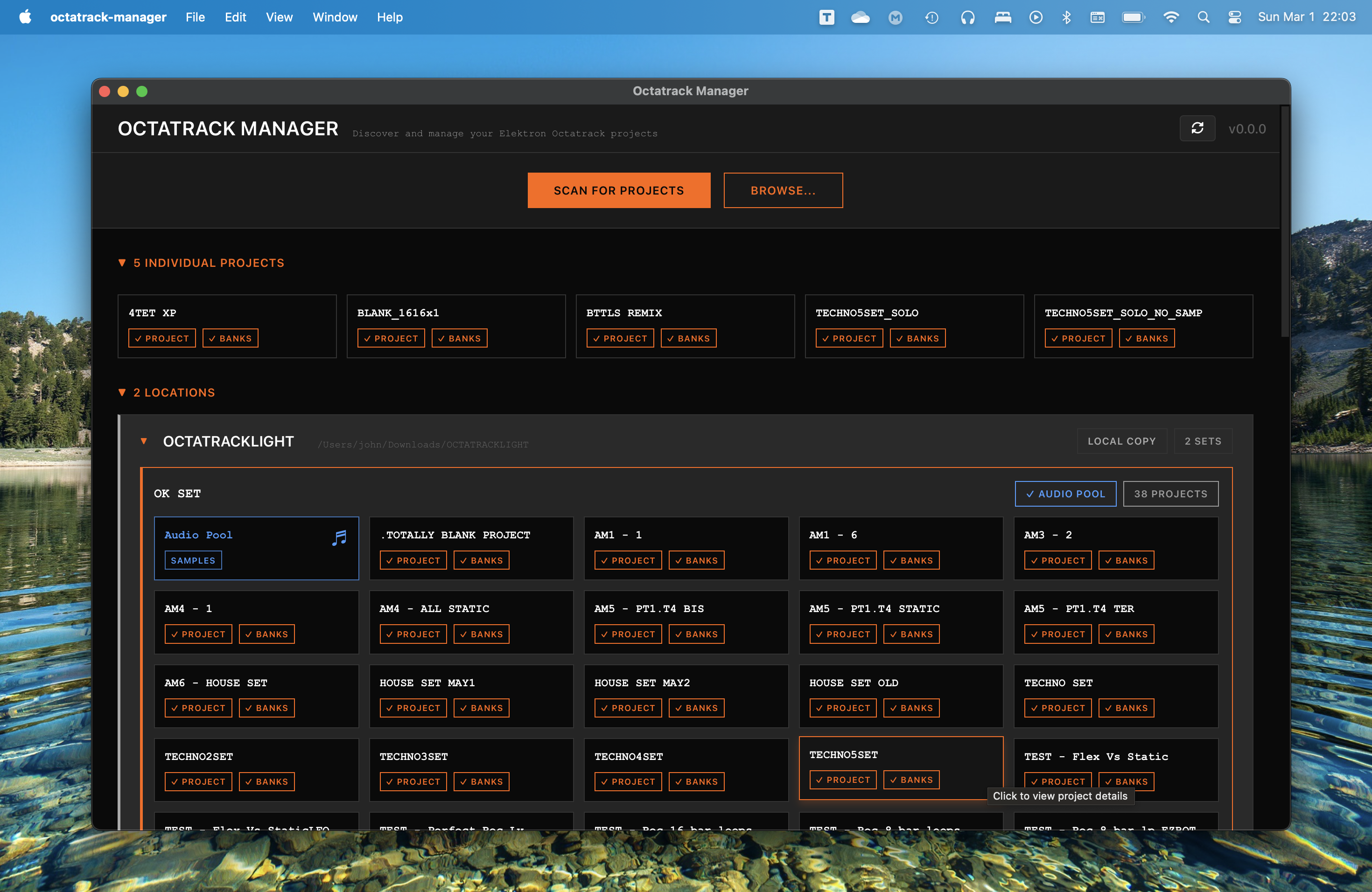 Octatrack Manager - Project discovery