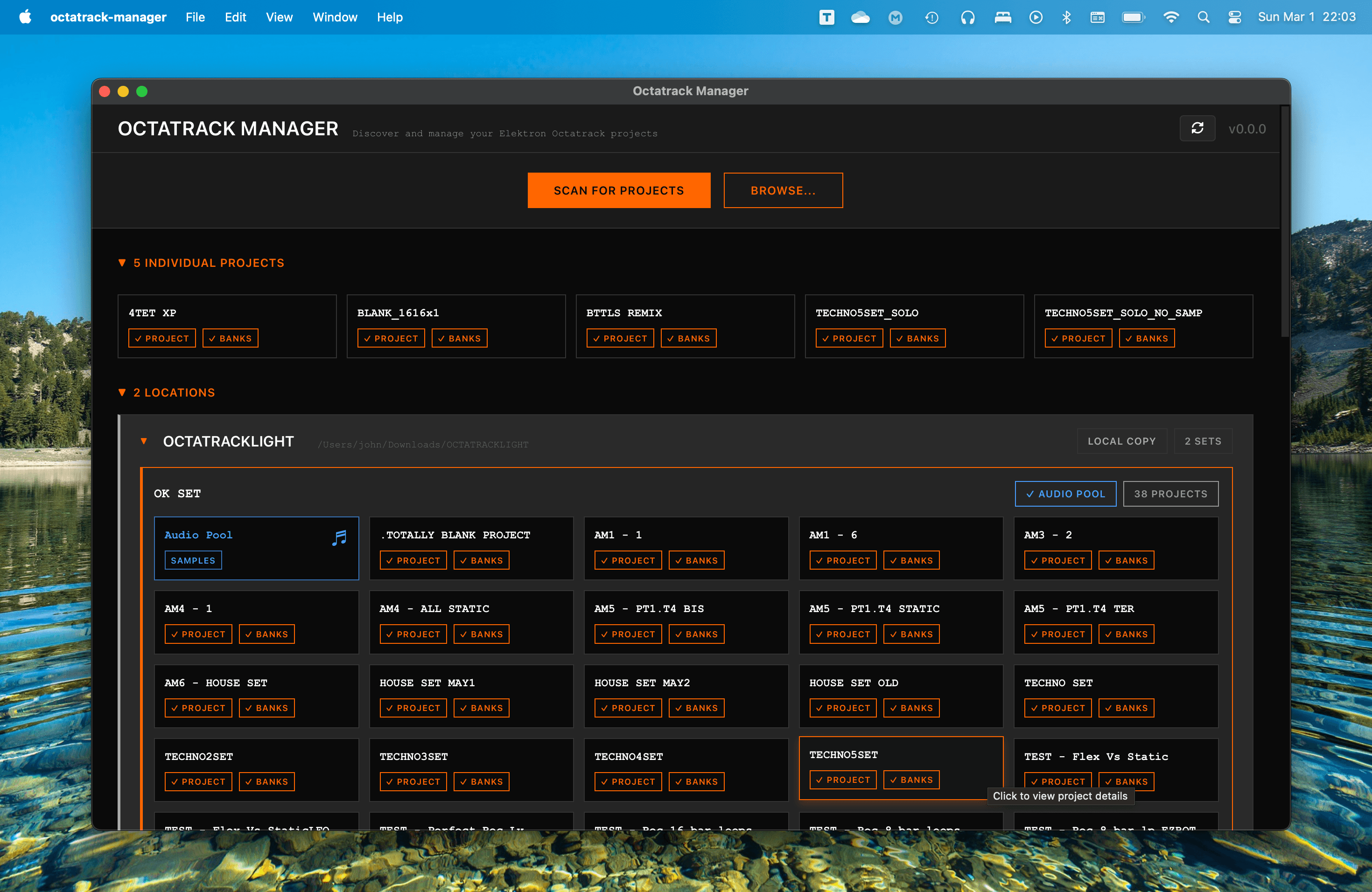 Octatrack Manager - Project discovery