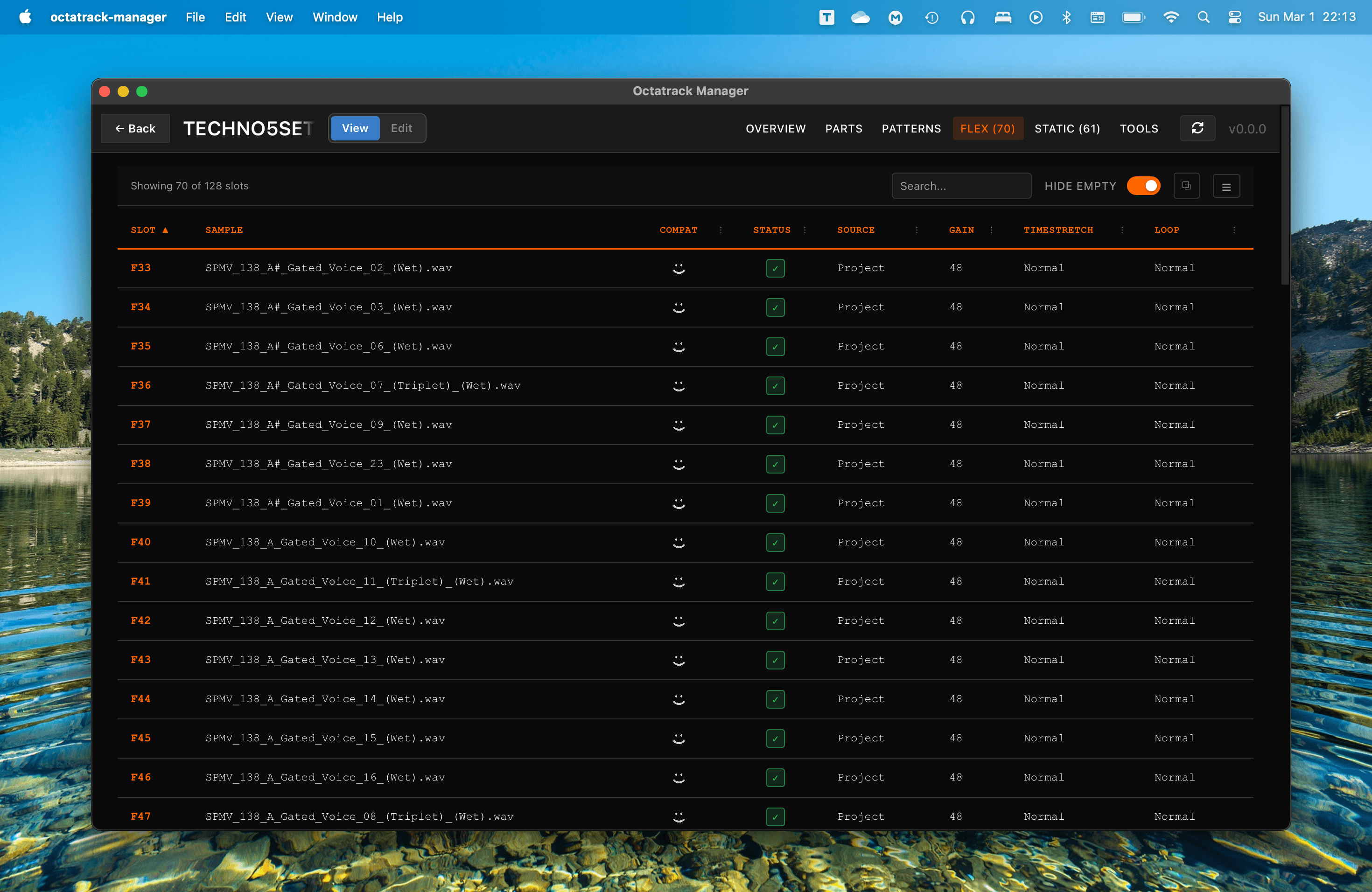 Sample Slots - Flex Table