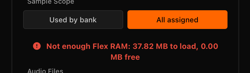 Validation error: not enough Flex RAM