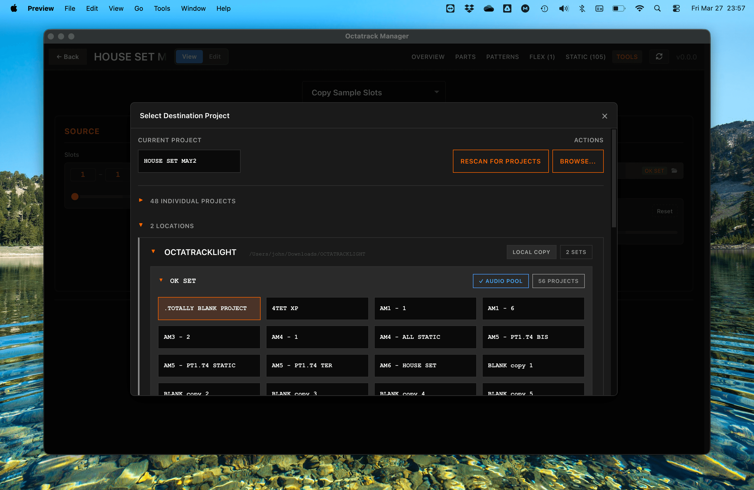 Tools - Copy - Destination Project Selection Modal