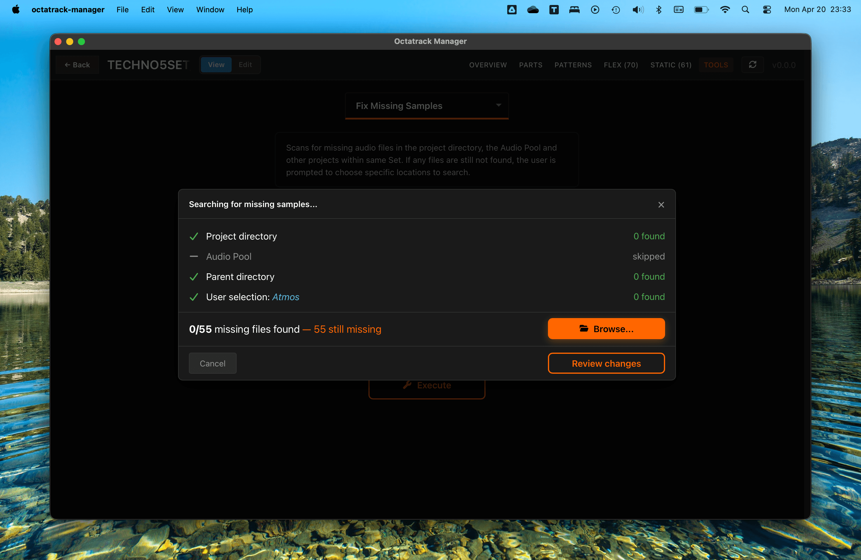 Tools - Fix Missing Samples - Browse