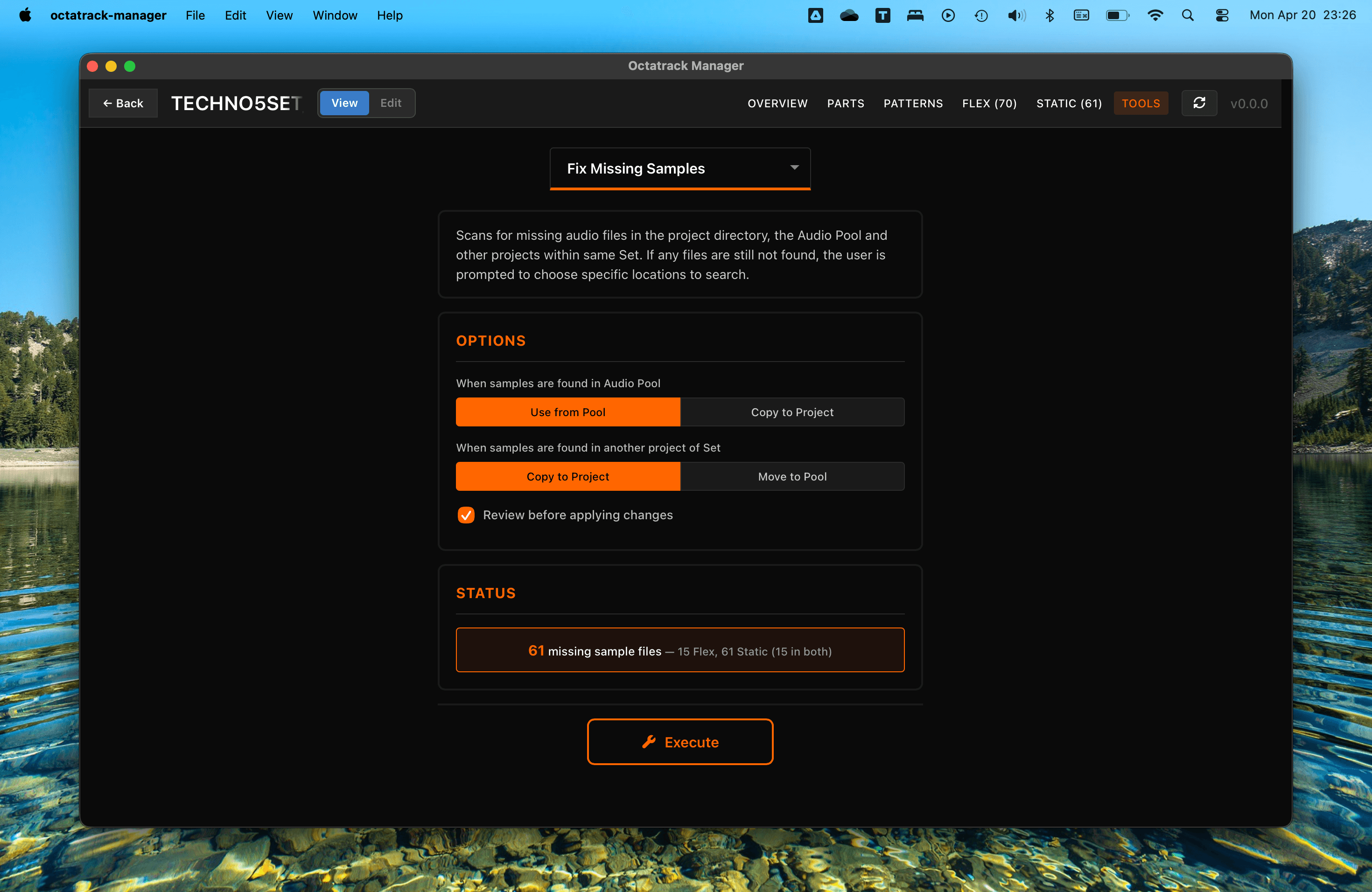 Tools - Fix Missing Samples